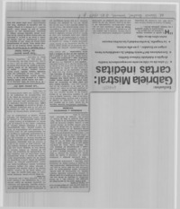 Gabriela Mistral: cartas inéditas.