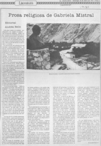 Prosa religiosa de Gabriela Mistral.