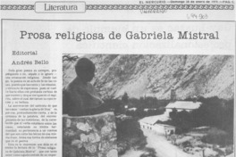 Prosa religiosa de Gabriela Mistral.