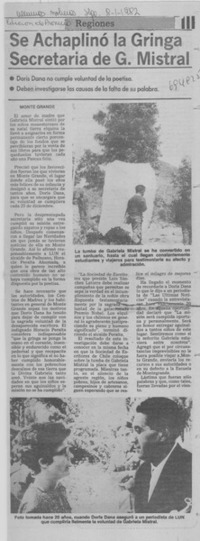 Se achaplinó la gringa secretaria de G. Mistral.