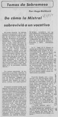 De cómo la Mistral sobrevivió a un vocativo