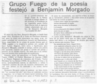 Grupo fuego de la poesía festejó a Benjamín Morgado