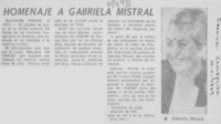 Homenaje a Gabriela Mistral.