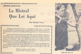 La Mistral que leí aquí