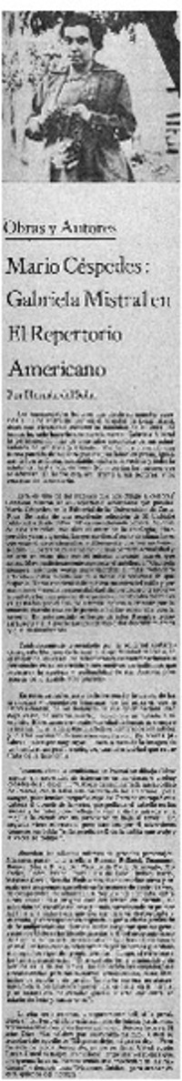 Mario Céspdes, Gabriela Mistral en el repertorio