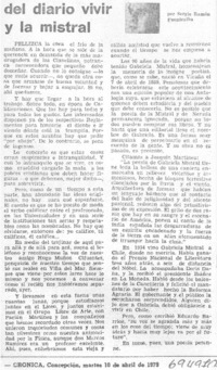 Recuerdan 17° aniversario de la muerte de Gabriela Mistral.