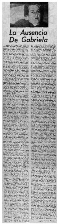 La ausencia de Gabriela
