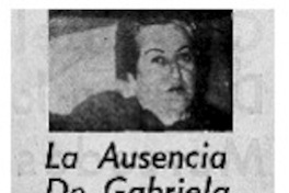 La ausencia de Gabriela