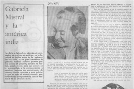 Gabriela Mistral y la América Latina.