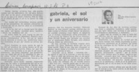 Gabriela, el sol y un aniversario