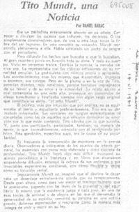 Tito Mundt, una noticia