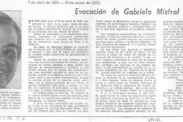 Evocación de Gabriela Mistral