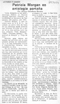 Patricia Morgan en antología porteña