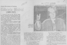 Gabriela Mistral (1889-1957).