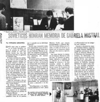 Soviéticos honran memoria de Gabriela Mistral