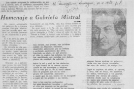 Homenaje a Gabriela Mistral