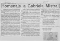 Homenaje a Gabriela Mistral.