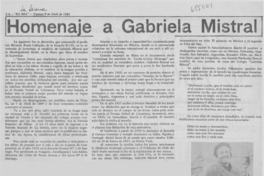 Homenaje a Gabriela Mistral.