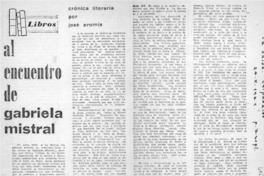 Al encuentro de Gabriela Mistral