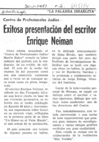 Exitosa presentación del escritor Enrique Neiman.
