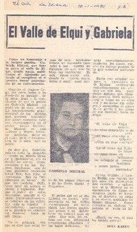 El Valle de Elqui y Gabriela