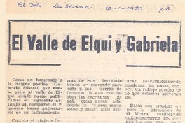 El Valle de Elqui y Gabriela