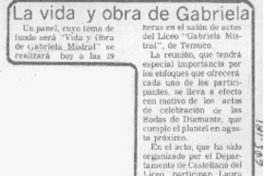 La Vida y obra de Gabriela.