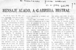 Mensaje alado, a Gabriela Mistral