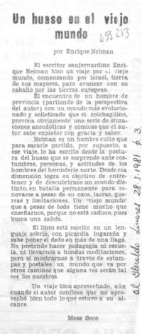 Un huaso en el viejo mundo