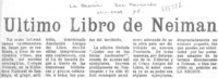 Ultimo libro de Neiman.