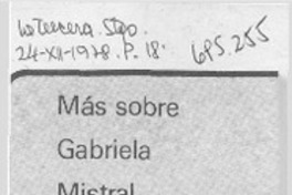 Más sobre Gabriela Mistral