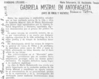 Gabriela Mistral en Antofagasta