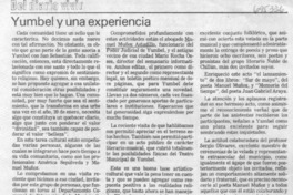 Yumbel y una experiencia