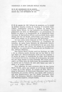 Homenaje a don Carlos Morla Vicuña.