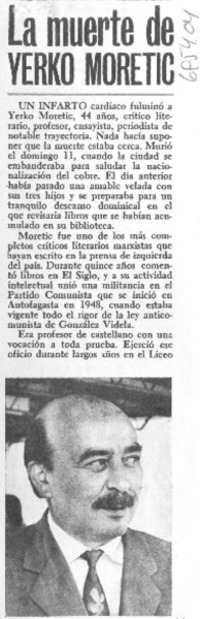 La muerte de Yerko Moretic.