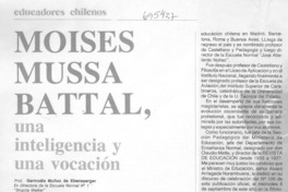 Moises Mussa Battal, una inteligencia y una vocación