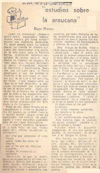 Estudios sobre La Araucana".