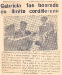 Gabriela fue honrada en límite cordillerano.