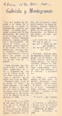 Gabriela y Montegrande.