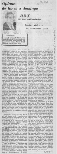 Marino Muñoz y la recompensa justa