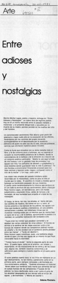 Entre adioses y nostalgias