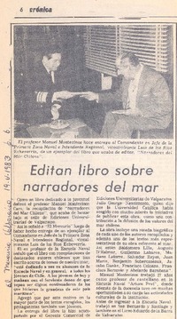 Editan libro sobre narradores del mar.