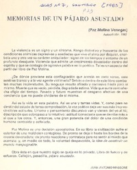 Memorias de un pájaro asustado