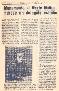 Monumento al Abate Molina merece un detenido estudio.