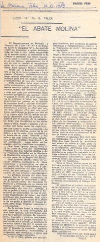 El Abate Molina".