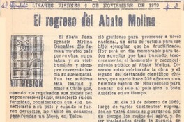 El regreso del Abate Molina.