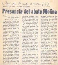 Presencia del Abate Molina|