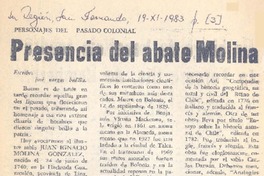 Presencia del Abate Molina|