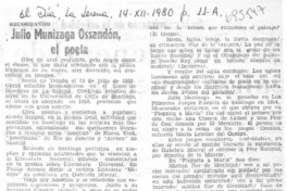 Julio Munizaga Ossandón, el poeta