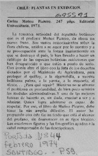 Chile, plantas en extinción